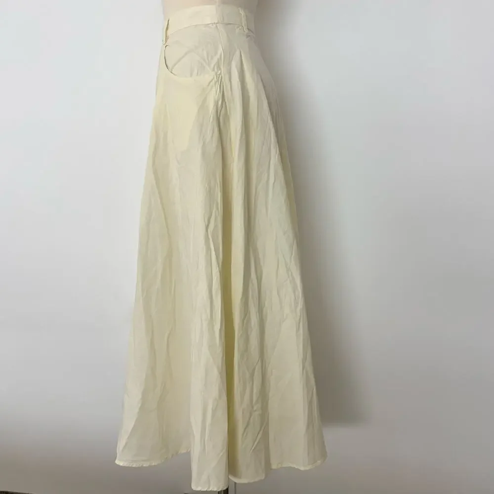 Free People Katie Maxi Cotton Skirt Ivory Parchment XS NWT